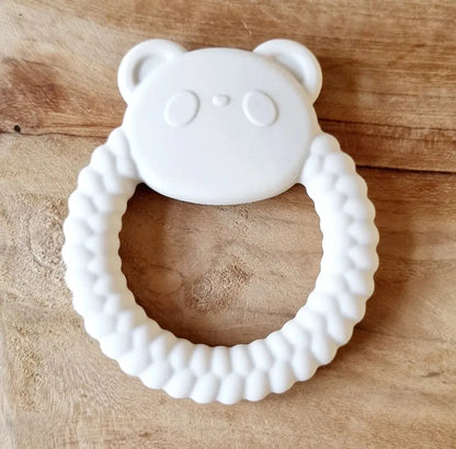 Anneau de dentition en silicone Panda Bear Beige