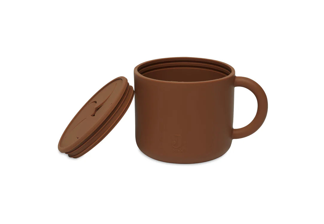 Gobelet à goûter avec couvercle silicone - Caramel Jollein