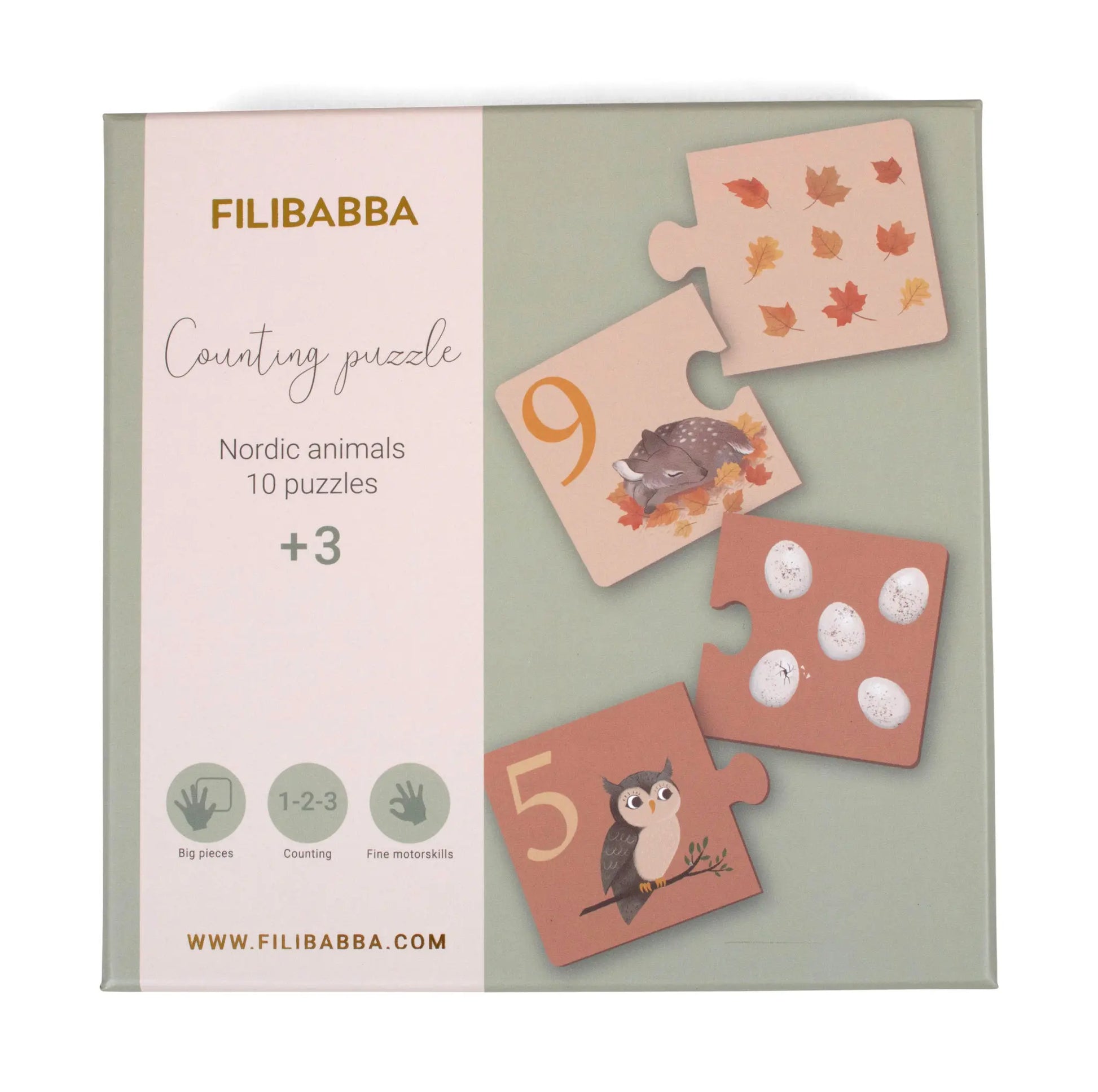 Puzzles Apprendre à compter - Animaux nordiques Filibabba