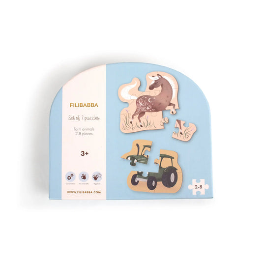 Set de 7 puzzles - Animaux de la Ferme Filibabba