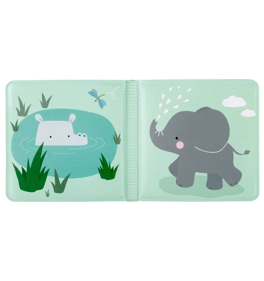 Hippopotame et éléphant du livre de bain amis de la jungle